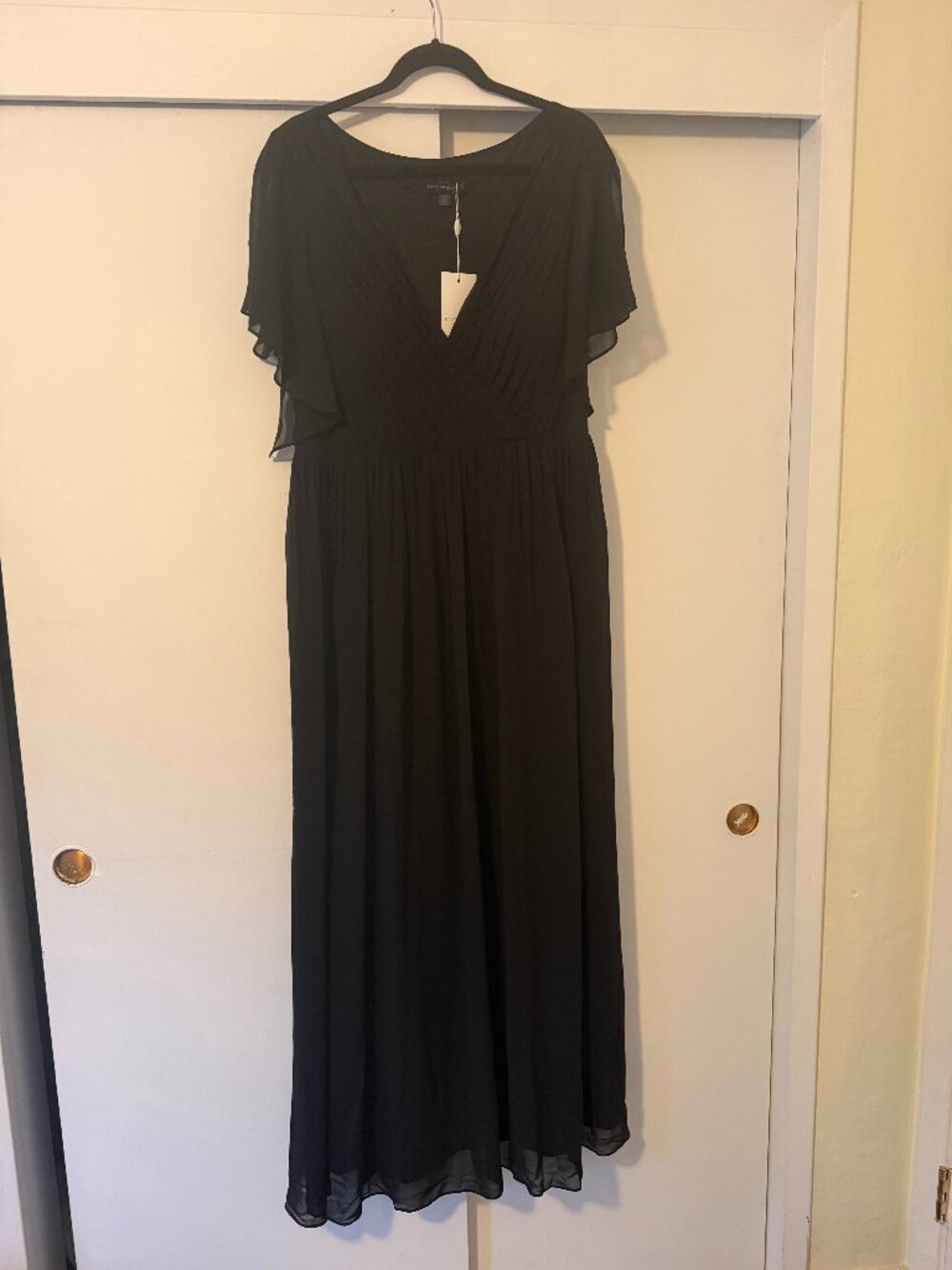 NWT Ever Pretty ever LEORA Flowy Black Chiffon Bridesmaid Dress - plus size 22 - Picture 4 of 5